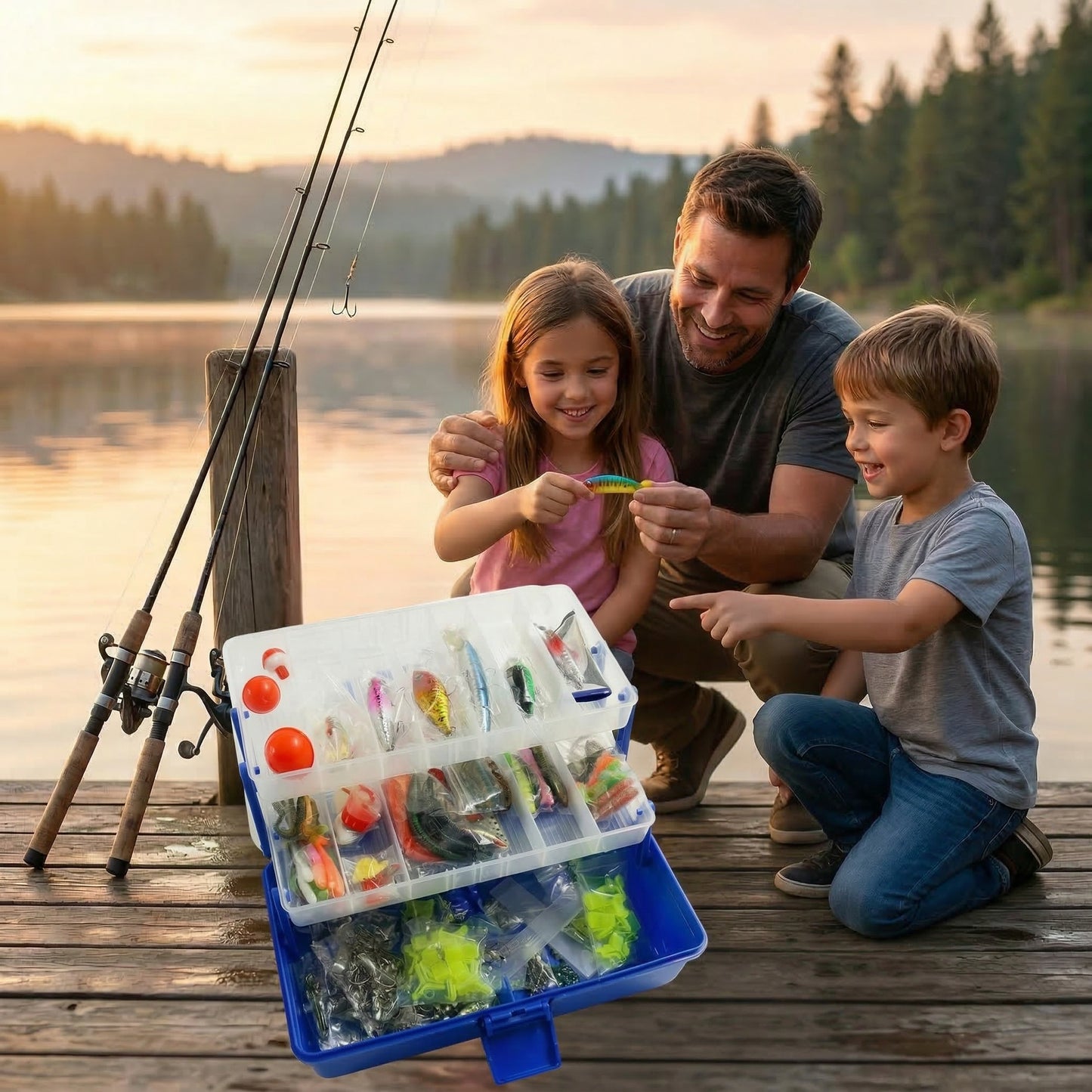 CATCHRO Fishing Tackle Box 471PCS with Bass Fishing Lures & 3 Multi Jointed Swimbaits, Large Tackle Box with Soft Plastic Baits